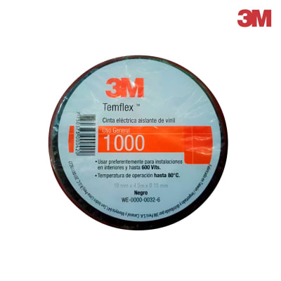 Cinta Aislante TemFlex 155 C/Negro 3/4 x 4.5m 3M