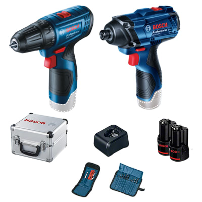Taladro GSR120 + Impacto GDR120 + Maleta de Aluminio Bosch