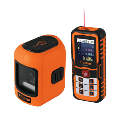 KIT Medidor de distancia laser 100m + nivel laser Truper1