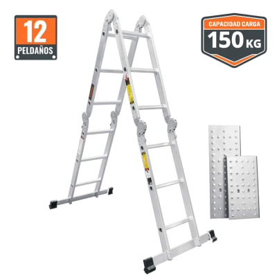Escalera multiposición 12 peldaños Truper