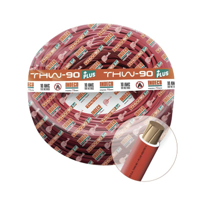Rollo de cable 100 metros THW-90+ PLUS 10 AWG INDECO