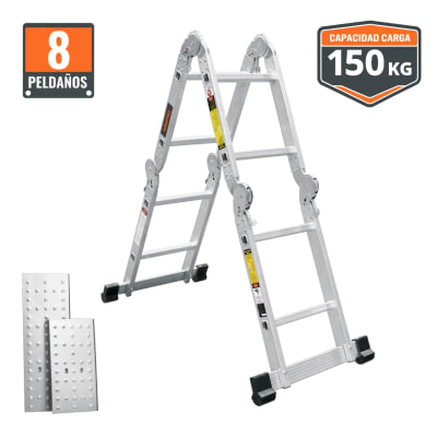 Escalera multiposición 8 peldaños Truper