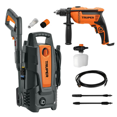 Hidrolavadora 1500 psi + Taladro percutor 600w Truper1