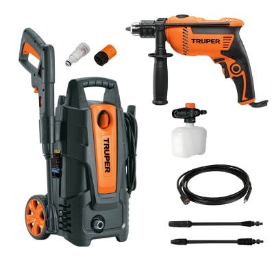 Hidrolavadora 1500 psi + Taladro percutor 600w Truper