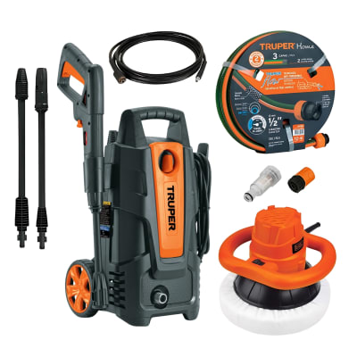 Hidrolavadora 1500 psi Truper + pulidora orbital Black & Decker1