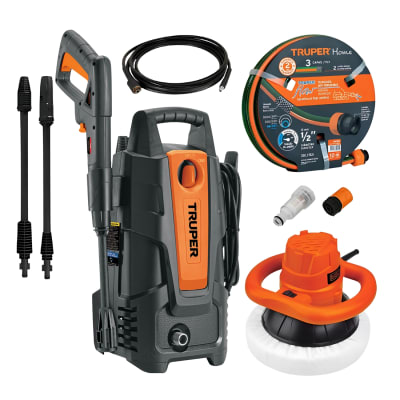 Hidrolavadora 1500 psi Truper + pulidora orbital Black & Decker