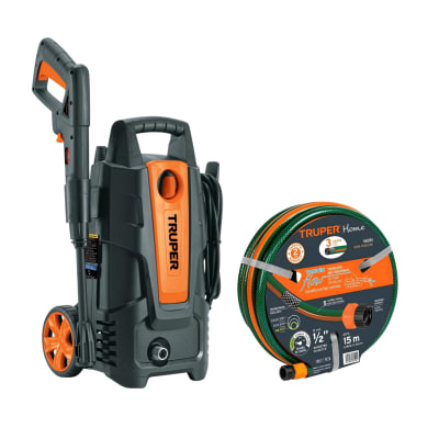 Hidrolavadora 1400W 1500 PSI + Manguera 15 metros Truper