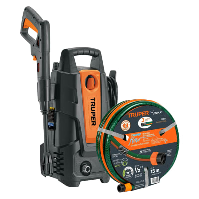 Hidrolavadora 1400W 1500 PSI + Manguera 15 metros Truper