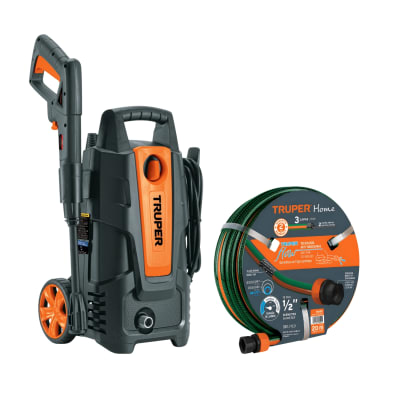 Hidrolavadora 1400W 1500 PSI + Manguera 20 metros Truper