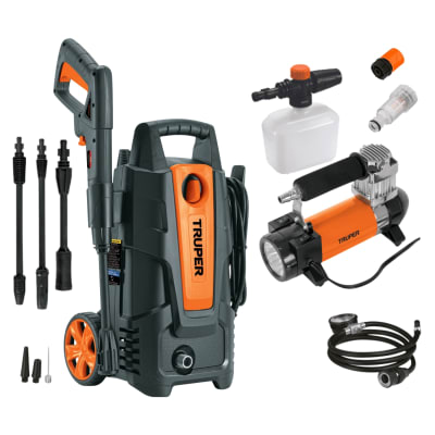 Combo Hidrolavadora 1500PSI + compresor de aire 150PSI Truper