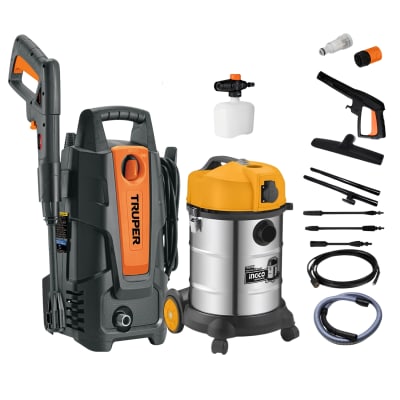 Hidrolavadora 1500 Psi Truper + Aspiradora 30 Litros ingco