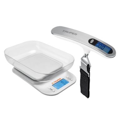 Balanza Digital para cocina 5gk + Balanza para equipaje 50K Truper