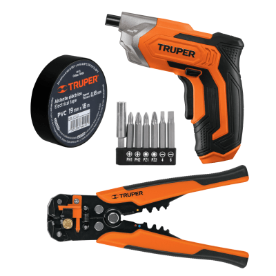 Combo Destornillador inalambrico 3.6v Truper + pelacable automatico1