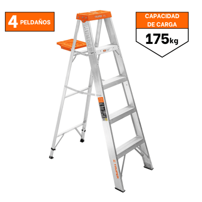 Escalera Tipo Tijera 4 Peldaños Soporta 175 Kg Truper