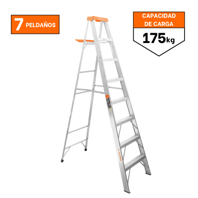 Escalera Tipo Tijera 7 Peldaños Soporta 175 Kg Truper1