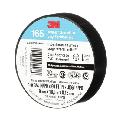 Cinta Aislante TemFlex 165 C/Negro 3/4 x 18M 3M