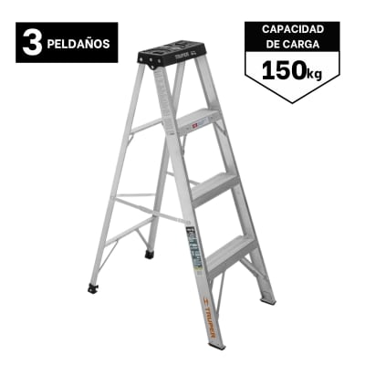 Escalera Tipo Tijera 3 Peldaños Soporta 150 Kg Truper1
