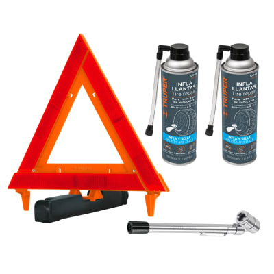 Kit automotriz sellador medidor de presión y triangulo Truper1