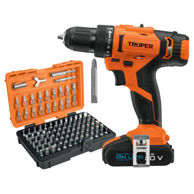 Combo Taladro Inalámbrico 20V + Juego de 100 Puntas Mixtas Truper1