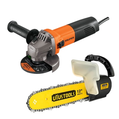 Amoladora 800W Truper + Adaptador para Motosierra