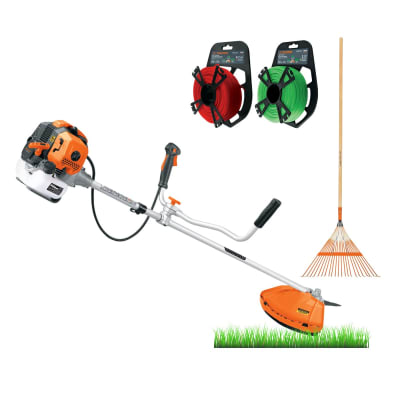 Combo desbrozadora motoguadaña 2HP + escoba y hilos Truper1