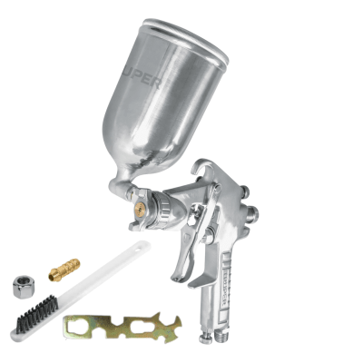 Pistola para pintar de gravedad LVMP vaso aluminio boq 1.4 mm Truper1