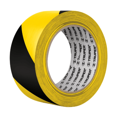 Rollo de 33 m de cinta de seguridad amarilla / negro, truper