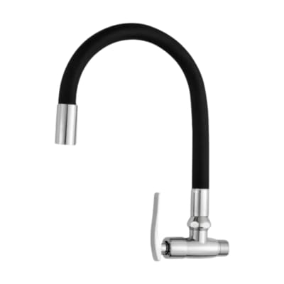 Llave caño de lavadero flexible para pared Negro C&A1
