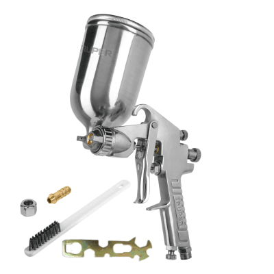 Pistola para pintar de gravedad LVMP Vaso aluminio Boquilla de 2.0 mm Truper