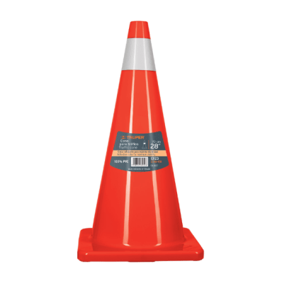 Cono de precaución de 70 cm de pvc con reflejante Truper1