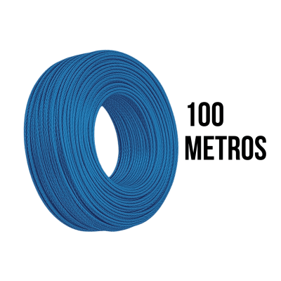 Cable de acero con forro pvc azul 100 metros C&A2