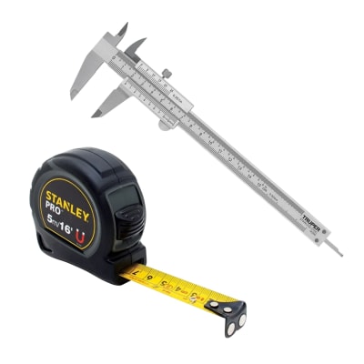 Calibrador Vernier 6'' Truper + Wincha Pro 5 metros Stanley