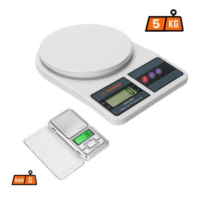 Balanza para cocina de plastico 5kg y balanza de bolsillo 500g truper1