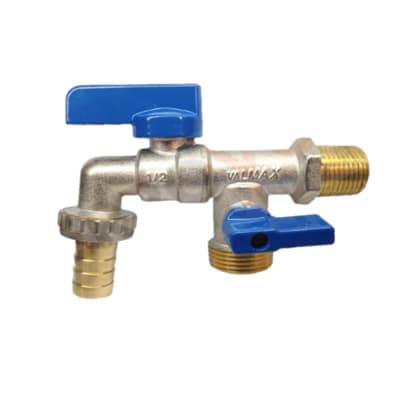 Caño llave para lavandería doble salida pesado Valmax