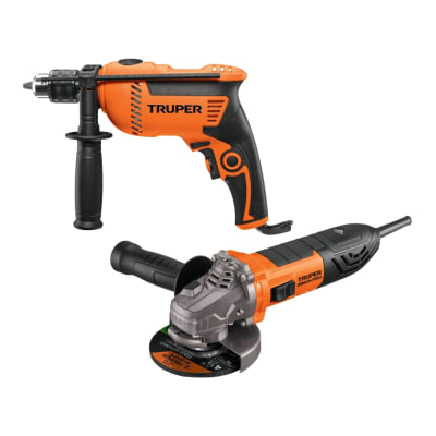 Taladro 600W Truper + Amoladora 4 1/2