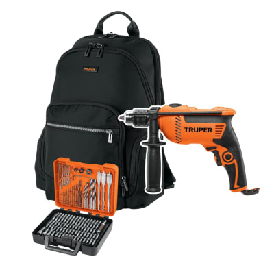 Combo Taladro 600w + 100 brocas y puntas + Mochila Truper1