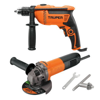 Combo Taladro 600w + Amoladora 800w Truper