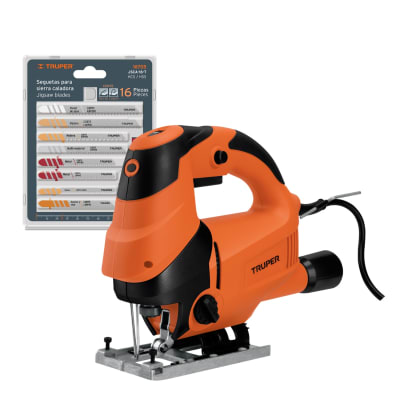 Sierra Caladora Profesional 750W + 16 Seguetas Truper 