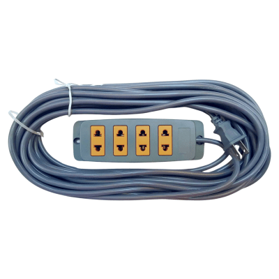 Extensión eléctrica 7.5 m 4 Tomas Gris Home Light