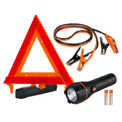 Combo cable pasa corriente Linterna y Triangulo de seguridad