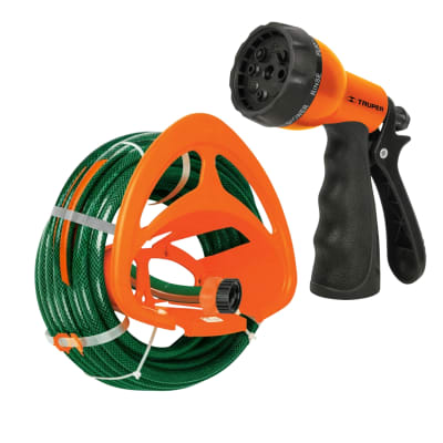 Combo Manguera De Riego 10m, Porta Manguera Y Pistola Truper1