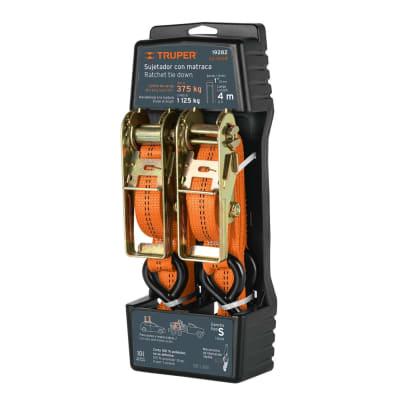 Juego de 2 sujetadores con ratchet carga máxima 1125 kg Truper1