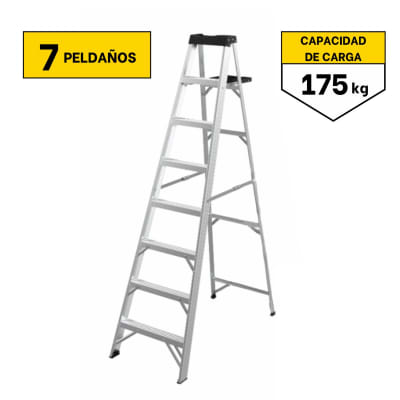 Escalera tipo tijera 7 peldaños soporta 175 Kg C&A