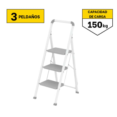 Escalera plegable 3 peldaños soporta 150 Kg C&A1