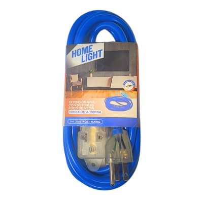 Extensión eléctrica 3 m 3 tomas Azul Home Light1