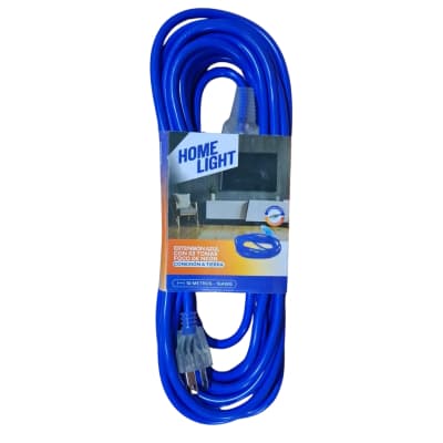 Extensión Eléctrica 10M 3 Tomas Azul Home Light
