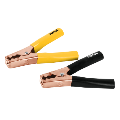 Caballete con 2 cocodrilos para cables pasa corriente, Pretul