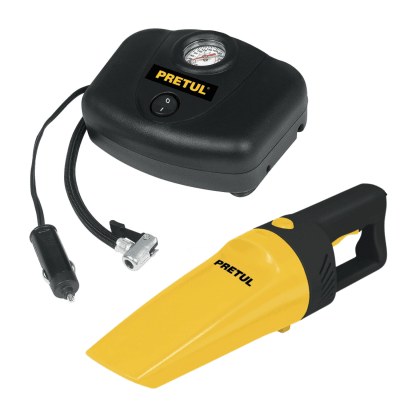Comprensor de aire para auto 12V Pretul + Aspiradora para auto 12V Pretul1