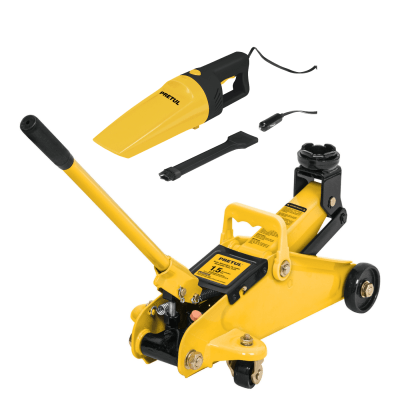 Combo Gata Patín 1.5 Ton. + Aspiradora para Auto 12V Pretul