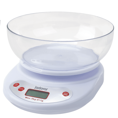 Balanza digital para cocina con bowl capacidad 5Kg Jadever1